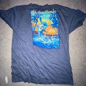 navy blue Graphic T-Shirt with Ocean Design